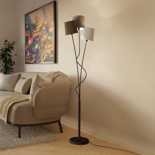 EGLO Lampada da terra Maronda, Nero, Soggiorno / Sala da pranzo, Metallo, Moderno, Lampada da terra