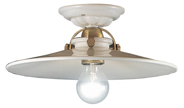 Plafoniera 1 Luce In Ceramica Color Ottone Satinato Diam.31 Cm C104 Asti