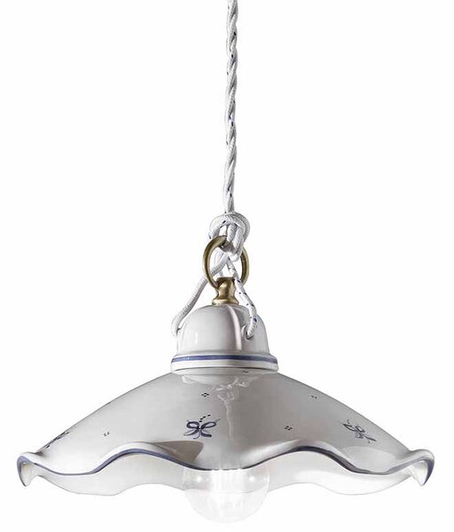 Sospensione 1 Luce In Ceramica Color Ottone Satinato Diam.30 Cm C032 Belluno
