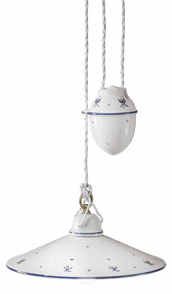 Sospensione Saliscendi 1 Luce Ceramica Color Ottone Satinato Diam.35 C056 Asti
