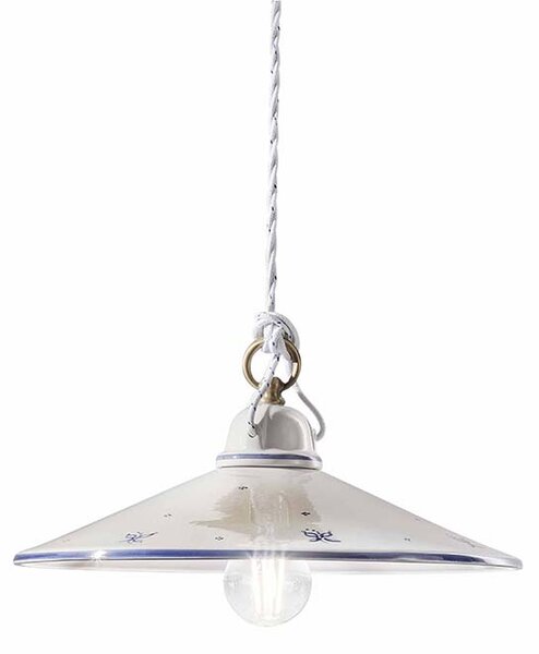 Sospensione 1 Luce In Ceramica Color Ottone Satinato Diam.20 C052 Asti