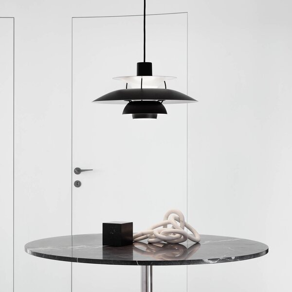 Louis Poulsen Lampada a sospensione PH 5, dimmerabile, Nero, Soggiorno / Sala da pranzo, Alluminio, Design, Lampada a sospensione