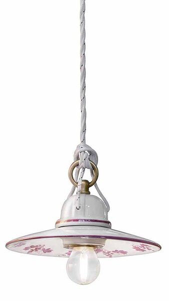 Sospensione 1 Luce In Ceramica Color Ottone Satinato Diam.22 Cm C098 Asti