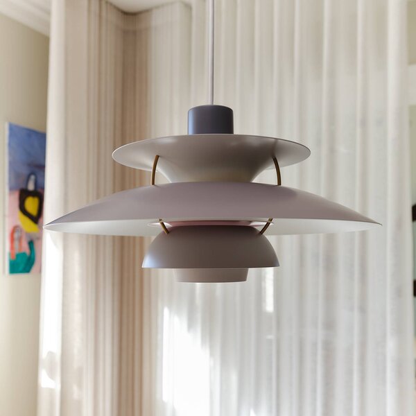 Louis Poulsen Lampada a sospensione PH 5, dimmerabile, Alluminio / Grigio / Zincato, Soggiorno / Sala da pranzo, Alluminio, Design, Lampada a sospensione