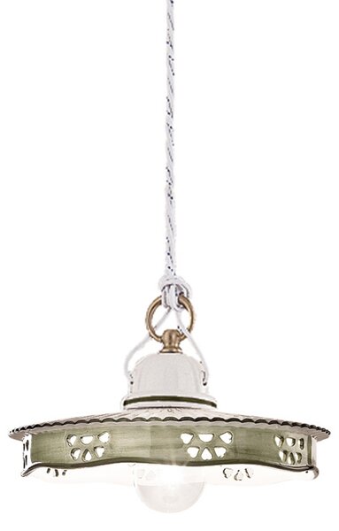 Sospensione 1 Luce In Ceramica Color Ottone Satinato Diam.23 Cm C530 Alessandria