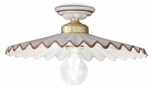 Plafoniera 1 Luce In Ceramica Colore Ottone Satinato Diam.41 Cm C013 L'Aquila