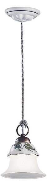 Sospensione 1 Luce In Ceramica Colore Nero Sfumato Rame Diam.15 Cm C190 Ferrara
