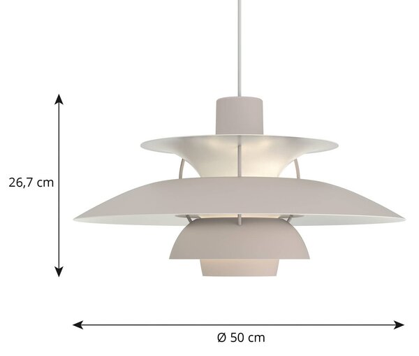 Louis Poulsen Lampada a sospensione PH 5, dimmerabile, Alluminio / Grigio / Zincato, Soggiorno / Sala da pranzo, Alluminio, Design, Lampada a sospensione
