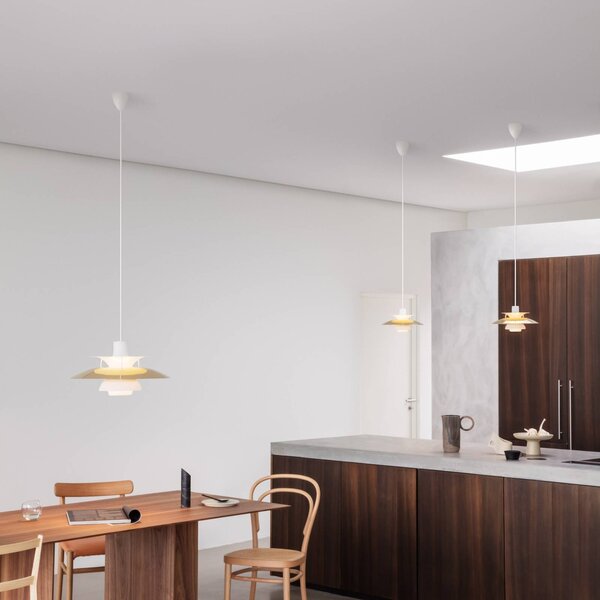 Louis Poulsen Lampada a sospensione PH 5, dimmerabile, Ottone / Oro, Soggiorno / Sala da pranzo, Metallo, Design, Lampada a sospensione