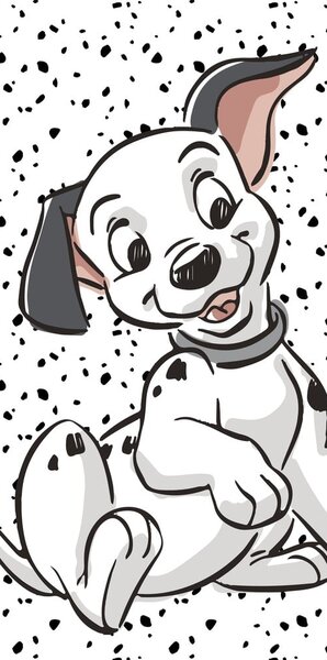 Asciugamano per bambini bianco e nero in cotone 70x140 cm 101 Dalmatians "Lucky" – Jerry Fabrics