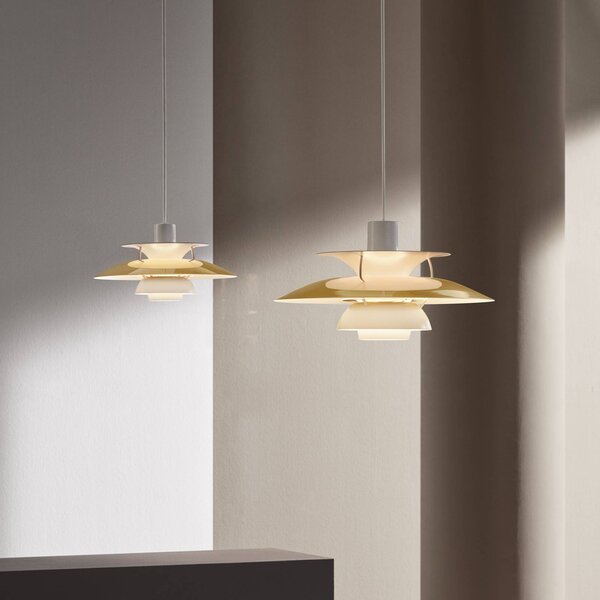 Louis Poulsen Lampada a sospensione PH 5, dimmerabile, Ottone / Oro, Soggiorno / Sala da pranzo, Metallo, Design, Lampada a sospensione