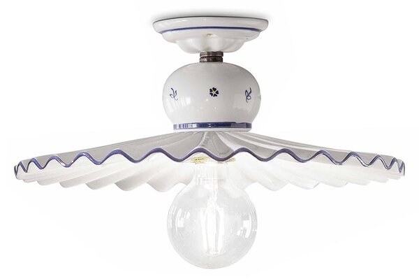 Plafoniera 1 Luce Ceramica Colore Nero Sfumato Rame Diam.41 Cm C377 Roma