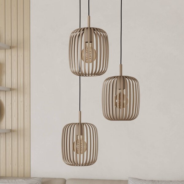 EGLO Lampada a sospensione Romazzina, dimmerabile, Crema / Ambra, Soggiorno / Sala da pranzo, Metallo, Moderno, Lampada a sospensione