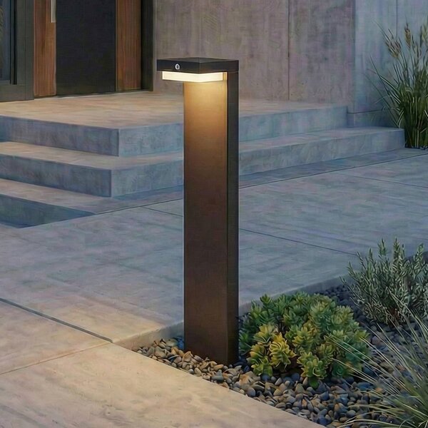 Lindby Lampioncino LED Eleazar, nero, alluminio, sensore Eleazar Lindby, dimmerabile, Nero, Alluminio, Moderno, Lampade solari