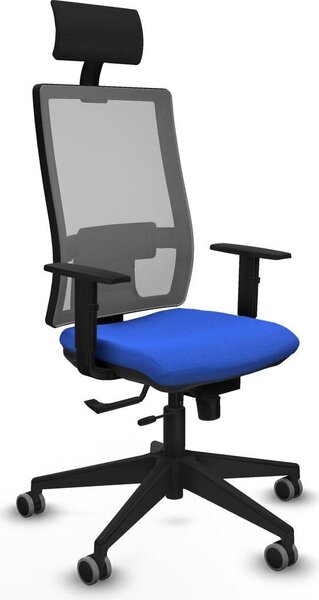Sedia da ufficio con poggiatesta Piqueras y Crespo 1D066G1 Blu