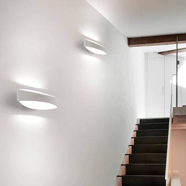 AILATI Applique da parete a LED Bridge, Bianco / Opale, Soggiorno / Sala da pranzo, Alluminio, Moderno, Applique a LED