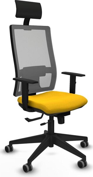 Sedia da ufficio con poggiatesta Piqueras y Crespo 1D066G1 Giallo