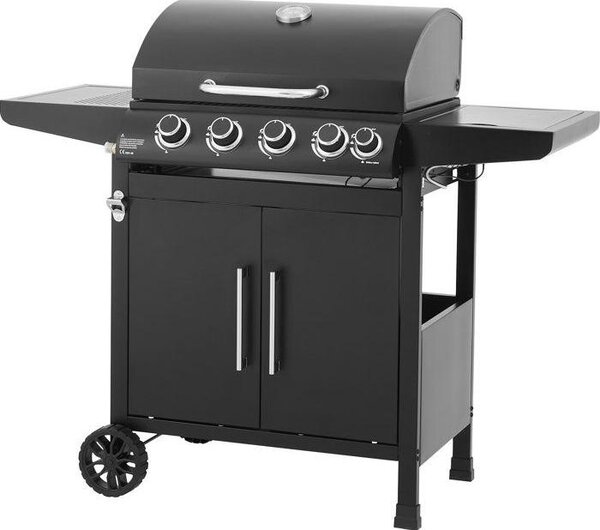 Barbecue a gas - Paarl - 4 bruciatori - Superficie di cottura principale: 60 x 42 cm - Griglia di mantenimento del calore - Acciaio