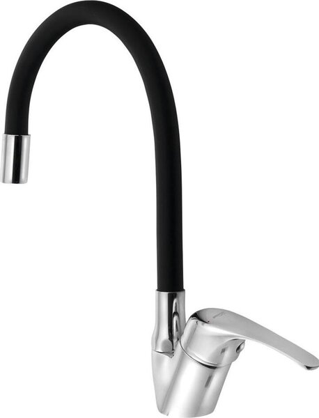 Rubinetto da cucina KASIOPEA 35 con bocca flessibile, cromo/nero opaco