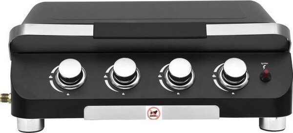 Piastra per barbecue a gas - COOKING BOX - PALMA - 4 bruciatori - 69 X 51 X 35 cm - Nero