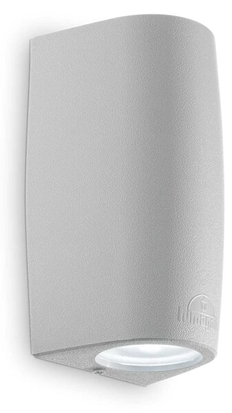 Lampada Da Parete Per Esterno Keope Piccola 2 Luci Led 4000 K In Resina Grigio