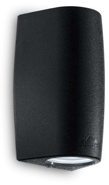 Lampada Da Parete Per Esterno Keope Piccola 2 Luci Led 4000 K In Resina Nero