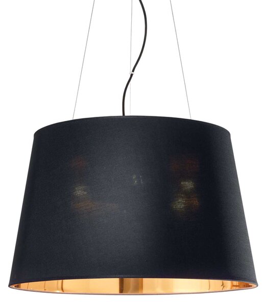 Lampada A Sospensione Nordik 6 Luci In Metallo E Paralume Pvc Nero