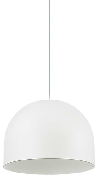 Sospensione Industrial-Minimal Tall Metallo Bianco 1 Luce E27