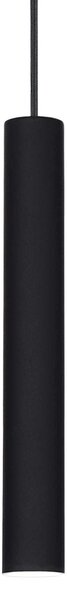 Lampadario A Sospensione 1 Luce Tube In Alluminio Nero E Led Integrato Diam 6