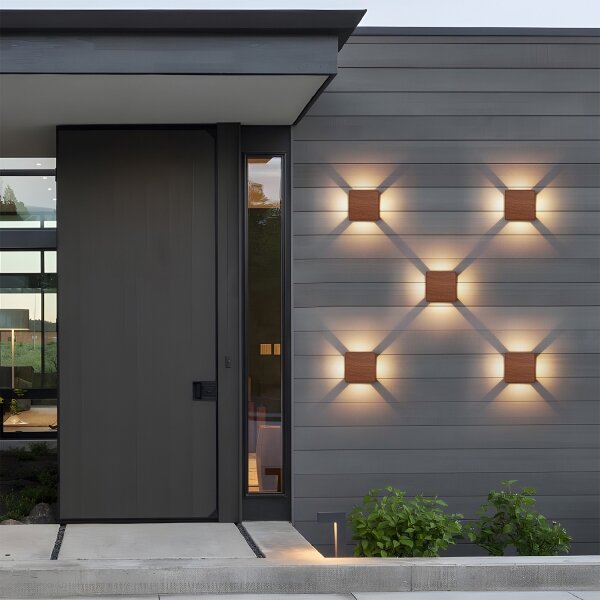 Brilagi - Applique da esterno a LED QUADRAY, 6W/230V, finitura effetto legno, IP54
