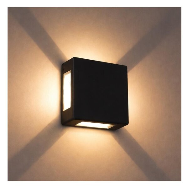 Brilagi - Applique LED da esterno QUADRAY LED/6W/230V nera IP54