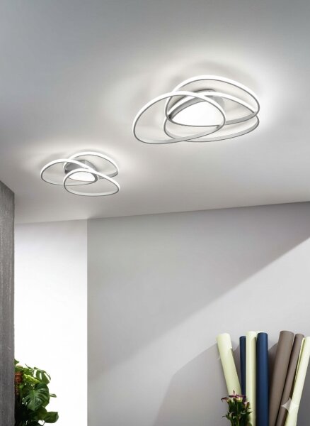 Ondaluce - Plafoniera a LED dimmerabile ROSE LED/60W/230V 50x54 cm argento