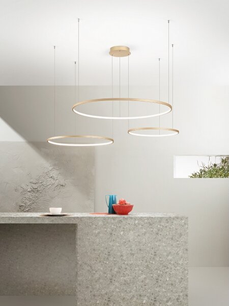 Ondaluce - Lampadario LED dimmerabile a sospensione su cavo SOEL LED/28W/230V+LED/38W+LED/47W