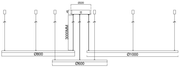 Ondaluce - Lampadario LED dimmerabile a sospensione su cavo SOEL LED/28W/230V+LED/38W+LED/47W