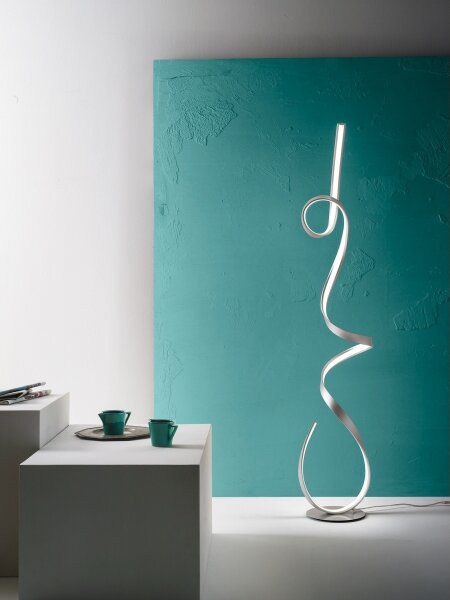 Ondaluce - Lampada da terra LED dimmerabile LUMEN LED/30W/230V 160 cm colore argento