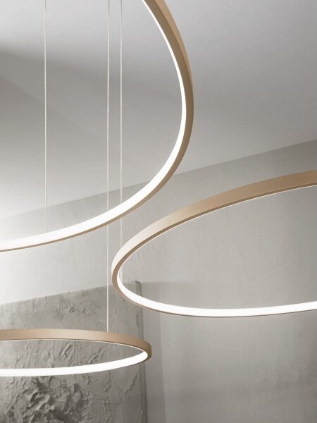Ondaluce - Lampadario LED dimmerabile a cavo SOEL LED/28W/230V pr. 60 cm oro