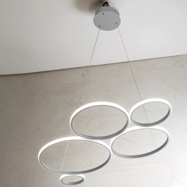 Ondaluce - Lampadario LED dimmerabile a sospensione con cavo POIS LED/60W/230V argento