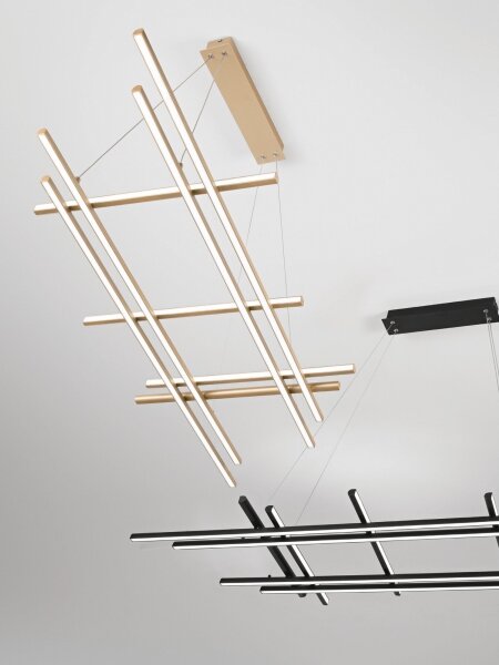 Ondaluce - Lampadario LED dimmerabile a sospensione su cavo MOVIDA LED/114W/230V oro