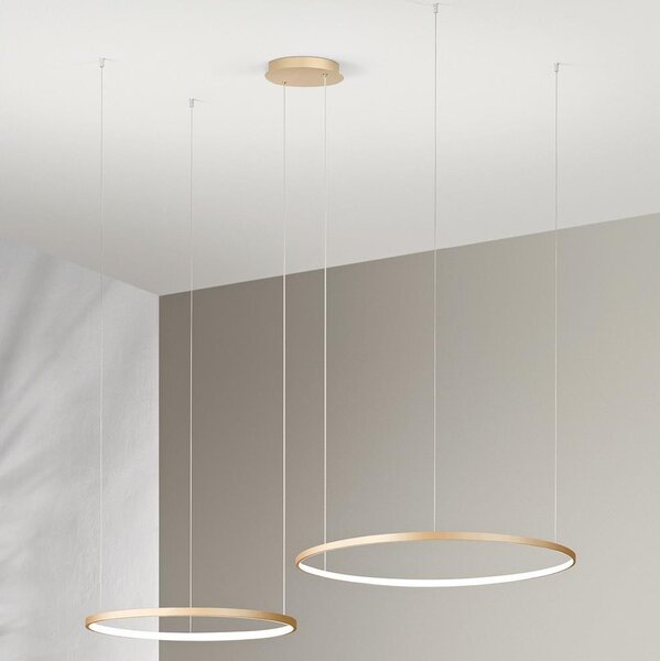 Ondaluce - Lampadario LED dimmerabile a cavo SOEL LED/28W/230V + LED/38W dorato