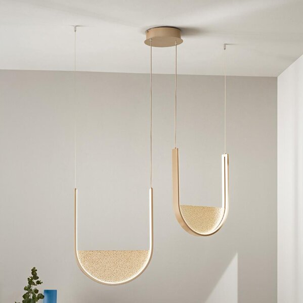 Ondaluce - Lampadario sospeso dimmerabile con cavo LOTUS LED/55W/230V dorato