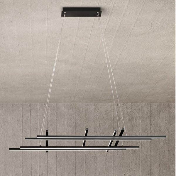 Ondaluce - Lampadario dimmerabile a sospensione su cavo MOVIDA LED/114W/230V nero