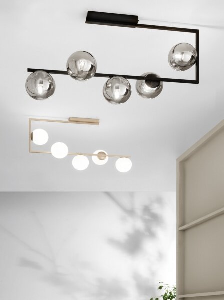 Ondaluce - Lampadario su asta MONILE 5xE14/10W/230V oro/bianco