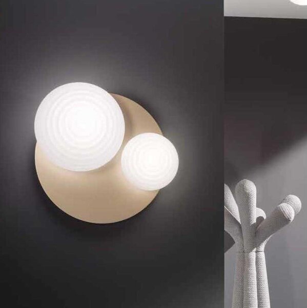 Ondaluce - Applique da parete TONDO 1xE14/10W/230V + 1xE27/15W dorato/bianco