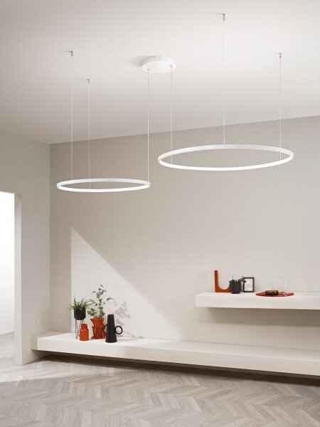Ondaluce - Lampadario LED dimmerabile a cavo SOEL LED/28W/230V + LED/38W bianco