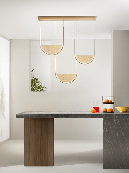 Ondaluce - Lampada a sospensione dimmerabile su cavo LOTUS LED/70W/230V dorata