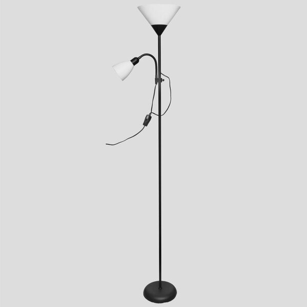 Lampada da terra WENDY 1xE27/100W/230V + 1xE14/40W nera