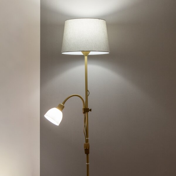 Brilagi - Lampada da terra CERIA 1xE27/100W/230V + 1xE14/25W oro/grigio