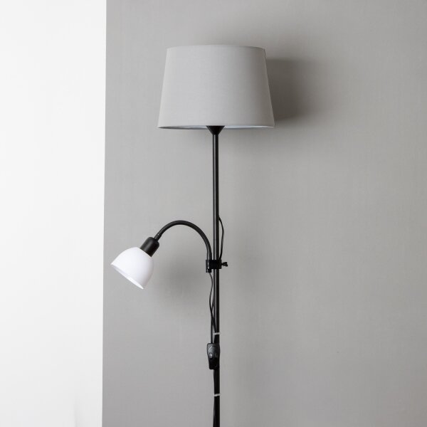 Brilagi - Lampada da terra CERIA 1xE27/100W/230V + 1xE14/25W nero/grigio