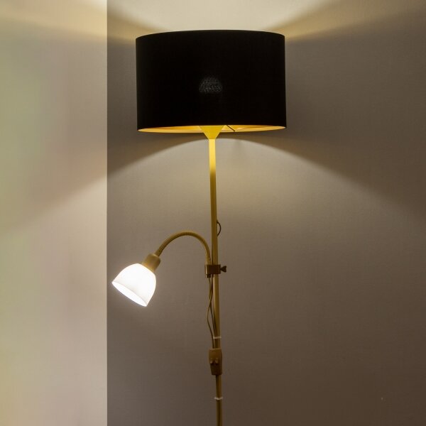 Brilagi - Lampada da terra CERIA 1xE27/100W/230V + 1xE14/25W oro/nero