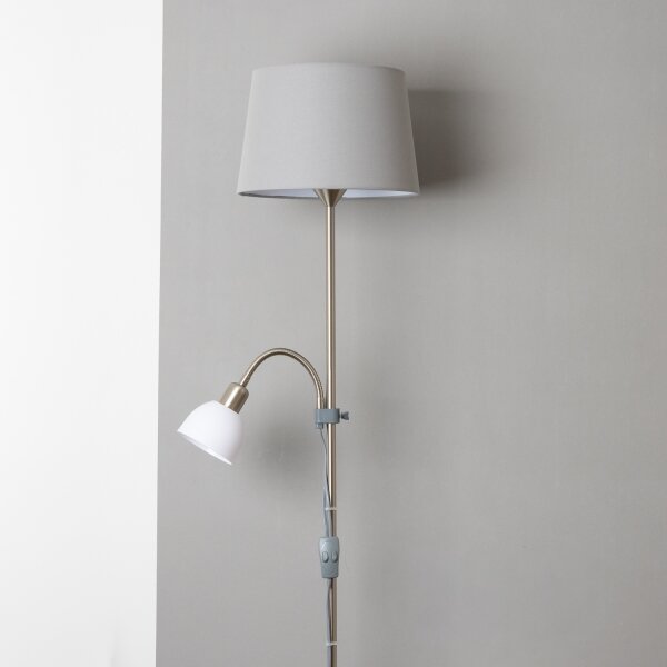 Brilagi - Lampada da terra CERIA 1xE27/100W/230V + 1xE14/25W cromo opaco/grigio